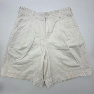 Vintage Liz Claiborne Women's White Pleated Shorts Size M Casual